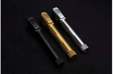 Image of Strike Industries 4.46in Threaded Barrel for Glock 19, 1-10 Twist Rate, 1/2x28 TPI, Black, SI-G-THDBARREL-19-BK