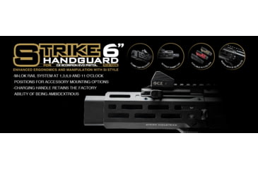 Image of Strike Industries 6 Handguard for CZ Scorpion EVO Pistol, Black, SI-CEVO-HG-6-BK