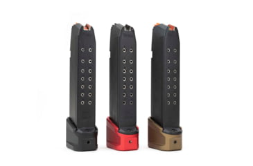 Image of Strike Industries Aluminum Extended Magazine Plate for Glock 17/ Glock 22, Black, SI-EMP-AL-G17-BK-5RD