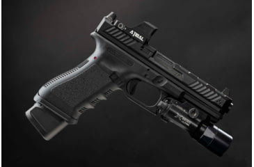 Image of Strike Industries Aluminum Extended Magazine Plate for Glock 17/ Glock 22, Black, SI-EMP-AL-G17-BK-5RD