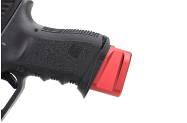 Image of Strike Industries Aluminum Extended Magazine Plate for Glock G19 9mm, Red, One Size, SI-EMP-AL-G19-RED