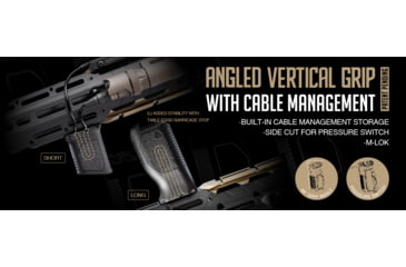 Image of Strike Industries Angeled Grip w/Cable Management Function, Long, Black, SIARCMAGL