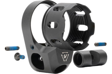 Image of Strike Industries AR Enhanced Castle Nut &amp; Extended End Plate, Version 2, Black, One Size, SI-AR-TRIBUS-BK