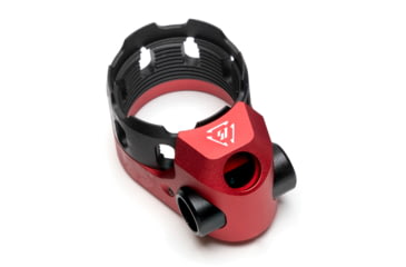 Image of Strike Industries AR Enhanced Castle Nut / Extended End Plate, Version 5, Red, One Size, SI-AR-TRIBUS-RED