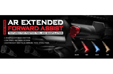Image of Strike Industries AR Extended Forward Assist, Black, One Size, SI-AR-E-FA-BK