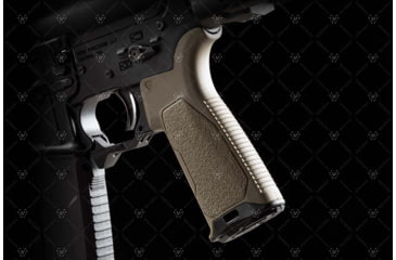 Image of Strike Industries AR Overmolded Enhanced Pistol Grip, 15 Degree, FDE, One Size, SI-AR-OMPG-15-FDE
