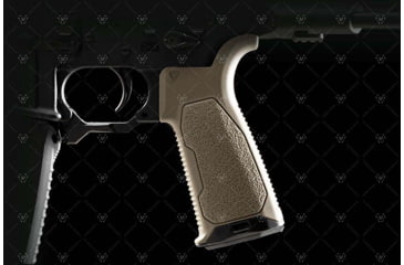 Image of Strike Industries AR Overmolded Enhanced Pistol Grip, 15 Degree, FDE, One Size, SI-AR-OMPG-15-FDE