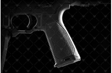 Image of Strike Industries AR Overmolded Enhanced Pistol Grip, 25 Degree, Black, One Size, SI-AR-OMPG-25