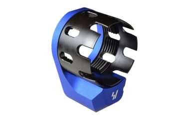 Image of Strike Industries AR Receiver Enhanced Castle Nut with Extended QD Endplate, Blue, SI-AR-ECN&amp;EEP-BLU