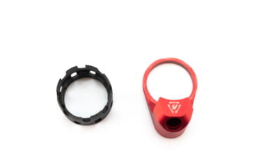 Image of Strike Industries AR Receiver Enhanced Castle Nut with Extended QD Endplate, Red, SI-AR-ECN&amp;EEP-RED