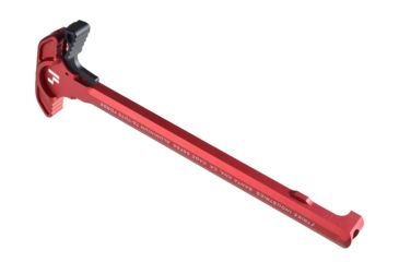 Image of Strike Industries Extended Latch AR Charging Handle, AR-15, 5.56x45mm NATO, Hard Anodized, Red, SI-ARCH-EL-RED