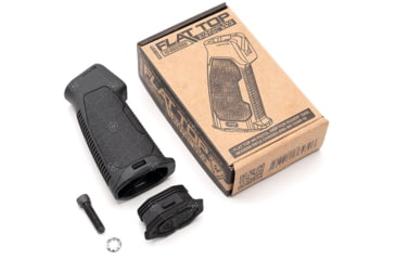 Image of Strike Industries Flat Top AR15 Rubber Over-Mold Pistol Grip without Beavertail in 15 Degree, Black, SI-AR-NBPG-15