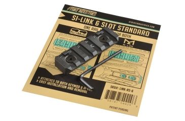 Image of Strike Industries Link Rail Section 6 Slots Fits Most Keymod and M-LOK Version Mounting Surfaces, Black SI-LINK-RS-6-BK