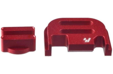 Image of Strike Industries Slide Cover Plate, Glock GEN 1-5, V2, Anodized, Red, One Size, SI-GSP-V2-RED