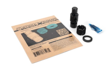 Image of Strike Industries Strike X-Comp Thread Adapter Kit 1/2in - 28 TPI - M18x1 RH, Black, One Size, SI-XCOMP-ADA-1/2-28