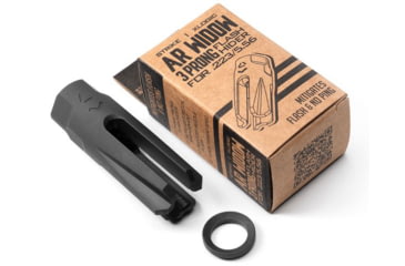 Image of Strike Industries XLogic AR Widow 3 Prong Flash Hider, 5.56mm NATO, .223 Remington , 1/2x28, Black, SI-AR-WIDOW-FH-223/5.56