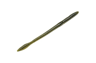 Image of Strike King KVD Perfect Plastics Bullworm OPT, Soft Plastic Worm Fishing Lure, Green Pumpkin, 10in, 5-Pack, BW10-46, BW10-46