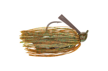 Image of Strike King Premier Pro-Model Jig Fishing Lure, Casting Jig, Pumpkin w/ Green Flake, 3/8oz, PPJ38-11, PPJ38-11
