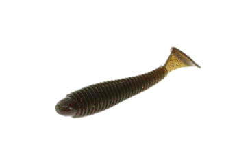 Image of Strike King Rage Swimmer Saltwater, Soft Plastic Paddletail Minnow, Ribbed Body, High Tail, 3 1/4in, 8-Pack, Dark Melon Red, RGSWSW325-405