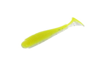 Image of Strike King Rage Swimmer Saltwater, Soft Plastic Paddletail Minnow, Ribbed Body, High Tail, 3 1/4in, 8-Pack, Silver Belly, RGSWSW325-622