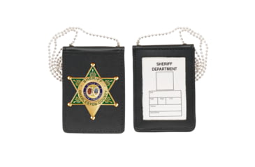 Image of Strong Leather Recessed Magnetic Badge And Id Holder With Chain - 71760-11812