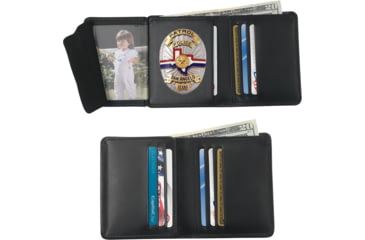 Image of Strong Leather RFID Hidden Badge Wallet, Leather, Black, 7952R-3602