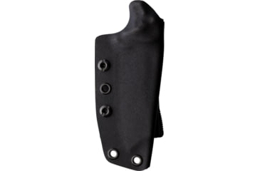 Image of Stroup Knives Desert Fox Fixed Blade Knife, 8.5in Overall, 3.75in 1095HC Steel Blade, Black Sculpted G10 Handle, Rock Tumbled/Acid Etched Blade, Black Kydex Belt Sheath, DESERT FOX