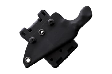 Image of Stroup Knives Mini Black Fixed Blade Knife, 6.75in Overall, 3in 1095HC Steel Acid Etched Blade, Black Sculpted G10 Handle, Kydex Sheath, MINI-B-G10-S