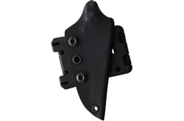 Image of Stroup Knives Mini Mod 2 Black Fixed Blade Knife, 6.75in Overall, 3in Black Stonewash 1095HC Steel Blade, Black Sculpted G10 Handle, Kydex Sheath, MINI2-B-G10-S