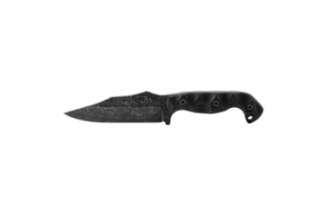 Image of Stroup Knives TU1, Fixed Blade Knife, 4.5 Clip Point Blade, 1095 High Carbon Steel, 9.25 Overall Length, Acid Etched Finish, Black, G10 Handle, Includes Sheath