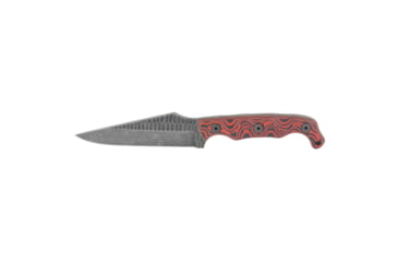 Image of Stroup Knives TU2, Fixed Blade Knife, 4" Clip Point Blade, 1095 High Carbon Steel, 8.5" Overall Length, Acid Etched Finish, Black, Black and Red G10 Handle, Includes Sheath, TU2-R-B-G10