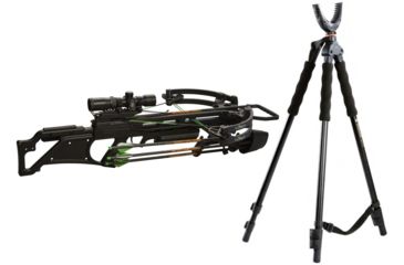 Image of Stryker Katana Crossbow Pkg., Mossy Oak Break-Up Country, A12712 W/ Vanguard Quest Tripod