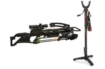 Image of Stryker Katana Crossbow Pkg., Mossy Oak Break-Up Country, A12712 W/ Vanguard Veo Shooting Stick