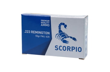Image of STV Scorpio Ammo .223 Remington, 55 grain, Full Metal Jacket, 20 Rounds Rifle Ammo, S223055F