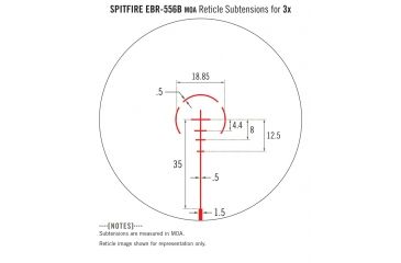 Image of Vortex Spitfire EBR-556B MOA Reticle Subtensions for 3x