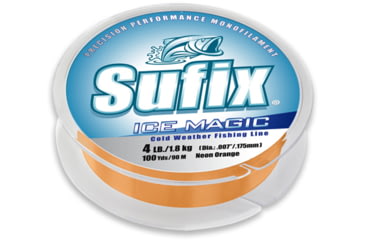 Image of Sufix Ice Magic Monofilament Line 2lb 100yds Neon Orange, 603-002NO