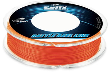 Image of Sufix Rattle Reel Metered V-Coat, 20 lb, Metered Every 50 yd 150 yd, Neon Fire, 613-220F