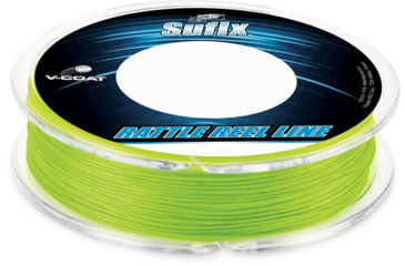 Image of Sufix Rattle Reel Metered V-Coat, 30 lb, Metered Every 50 yd 150 yd, Neon Lime, 613-230L