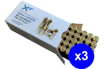 Image of Sumbro X-Force, 9mm Luger, 124 grain, Full Metal Jacket, Brass, Centerfire Pistol Ammo, 150 Rounds