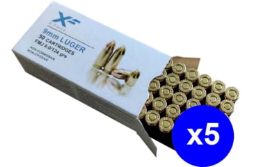 Image of Sumbro X-Force, 9mm Luger, 124 grain, Full Metal Jacket, Brass, Centerfire Pistol Ammo, 250 Rounds