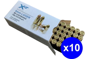 Image of Sumbro X-Force, 9mm Luger, 124 grain, Full Metal Jacket, Brass, Centerfire Pistol Ammo, 500 Rounds