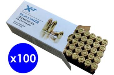 Image of Sumbro X-Force 9mm Luger 124 grain Full Metal Jacket Brass Centerfire Pistol Ammo, 5000 Rounds