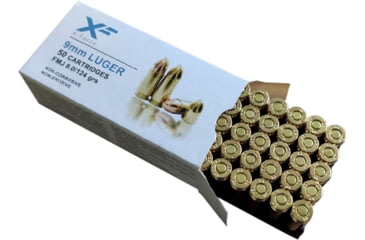 Image of Sumbro X-Force 9mm Luger 124Grain Full Metal Jacket Brass Case Centerfire Pistol Ammo, 50 Rounds, SM9115