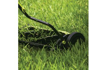 Image of Sun Joe 18 inch Quad-Wheel, 5-Position, Razor Sharp Cutting Blade, Silent Push Reel Mower, Green MJ1800M