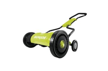 Image of Sun Joe 18 inch Quad-Wheel, 5-Position, Razor Sharp Cutting Blade, Silent Push Reel Mower, Green MJ1800M