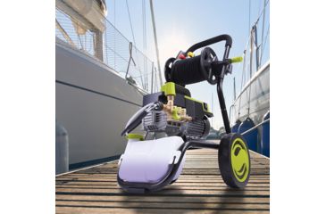 Image of Sun Joe Cold Water Electric Direct Drive Crank Shaft Pressure Washer - 1300 PSI w/ Wall Mount, Roll Cage and Hose Reel, 2.15HP, 120V, Green SPX9006-PRO