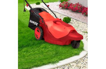 Image of Sun Joe Electric Lawn Mower, 3-Wheels,16 Inch,12 Amp, 360 Degrees Turn Radius, Red, Large, MJ404E-360-RED