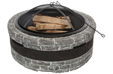 Image of Sun Joe Fire Joe Cast Stone Fire Pit, 35in, Charcoal Gray, SJFP35-CS-STN