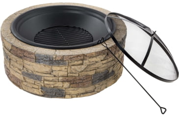 Image of Sun Joe Fire Joe Cast Stone Fire Pit, 35in, Natural Stone, SJFP35-STN
