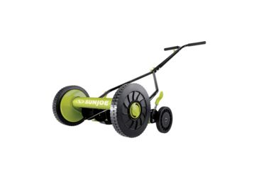 Image of Sun Joe Manual Reel Mower, 14 inch, Quad Wheel, 9-Positions, Green MJ503M